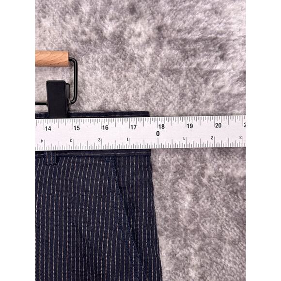 Original Fibres Pants 34 x 30 Mens Blue Pinstripe Linen Straight Leg - Picture 3 of 7